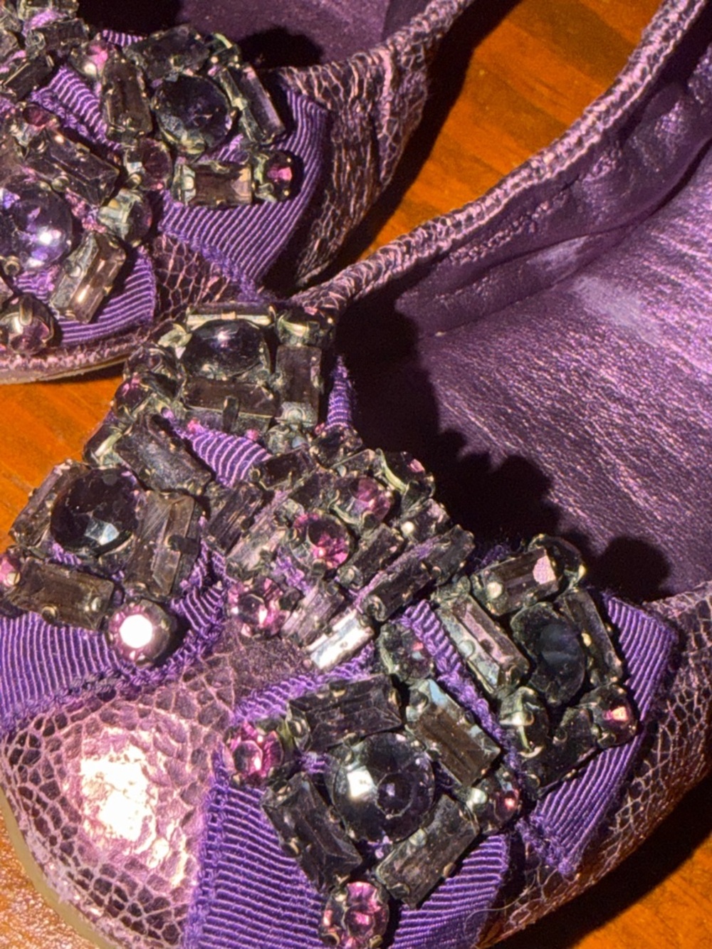 Tory Burch Purple Jeweled Ballet Flats - Picture 3 of 7